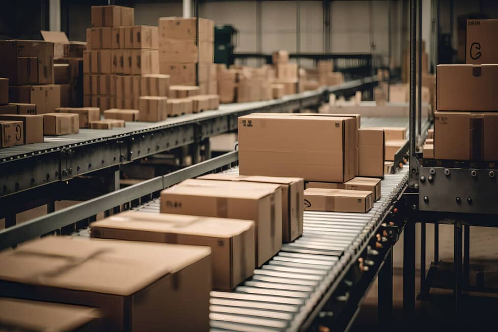 boxes in a factory